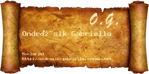 Ondrásik Gabriella névjegykártya
